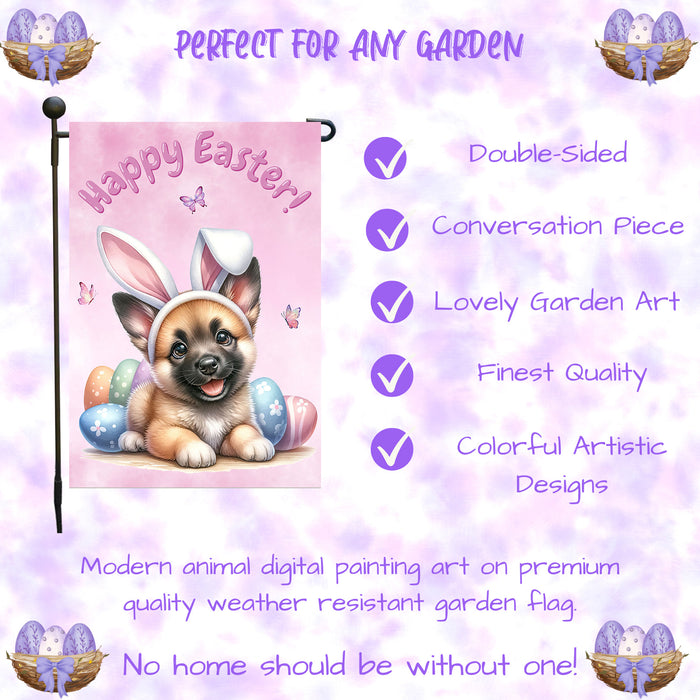 Belgian Malinois Dog Easter Dog Bunny Garden Flag Eggs Spring Lawn Porch Décor 12x18 Inch Single Side and Double Sided