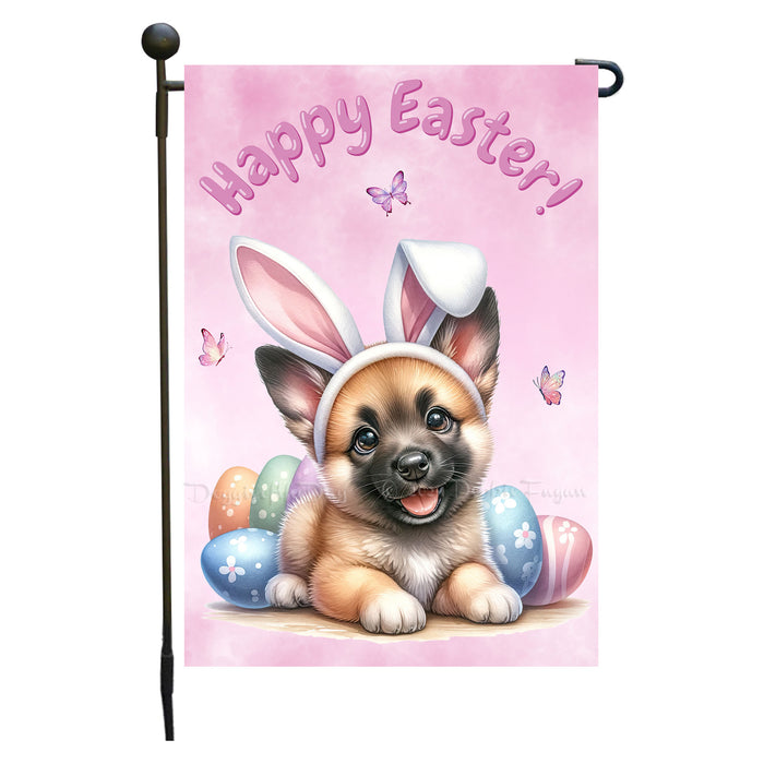 Belgian Malinois Dog Easter Dog Bunny Garden Flag Eggs Spring Lawn Porch Décor 12x18 Inch Single Side and Double Sided