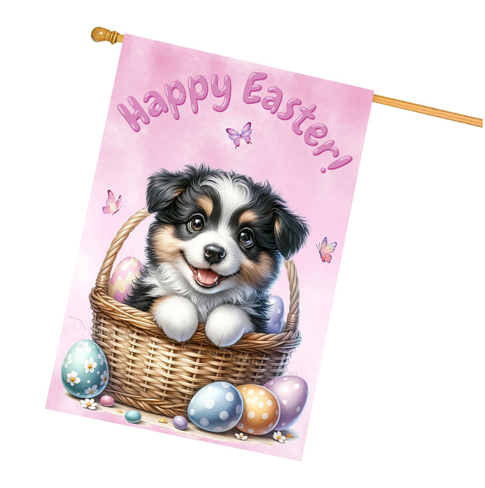 Border Collie Easter Dog House Flag 28 x 40 Double Sided Spring Yard Garden Decor