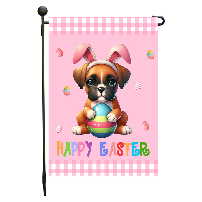Boxer Dog Easter Day Garden Flags for Outdoor Decorations - Double Sided Yard Lawn Easter Festival Decorative Gift - Holiday Dogs Flag Decor 12 1/2"w x 18"h