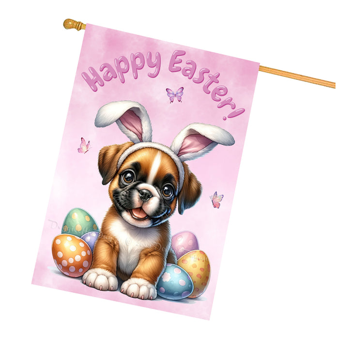 Boxer Dog Easter House Flag 28 x 40 Double Sided Spring Yard Garden Decor