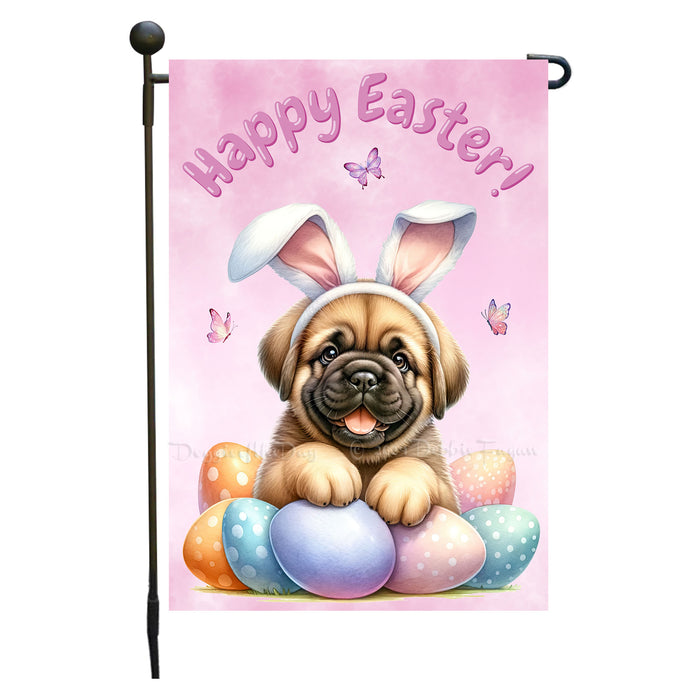 Bullmastiff Dog Spring Easter Garden Flag Puppy Eggs Outdoor Yard Porch Décor 12x18 Inch Single Side and Double Sided