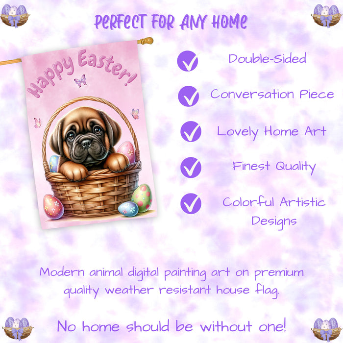 Bullmastiff Dog Easter House Flag 28 x 40 Double Sided Spring Yard Garden Decor