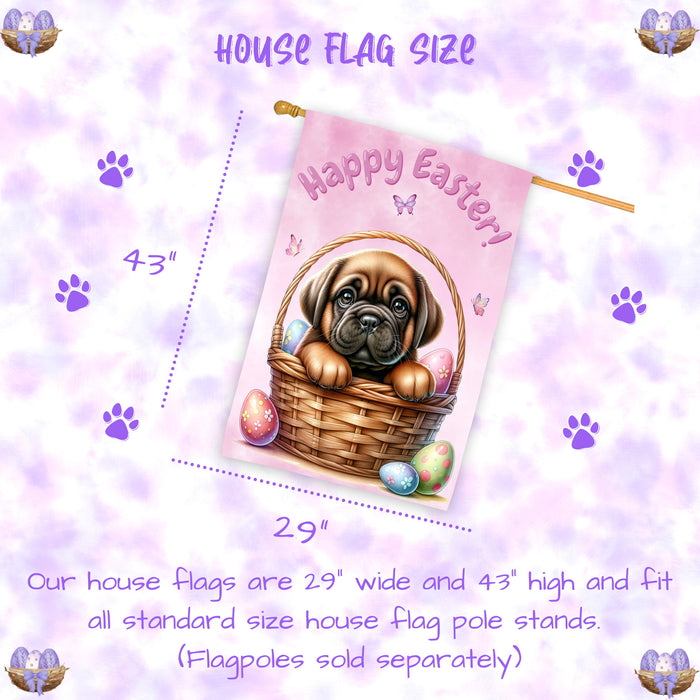 Bullmastiff Dog Easter House Flag 28 x 40 Double Sided Spring Yard Garden Decor
