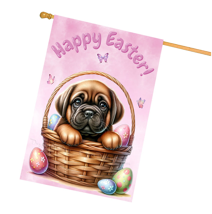 Bullmastiff Dog Easter House Flag 28 x 40 Double Sided Spring Yard Garden Decor