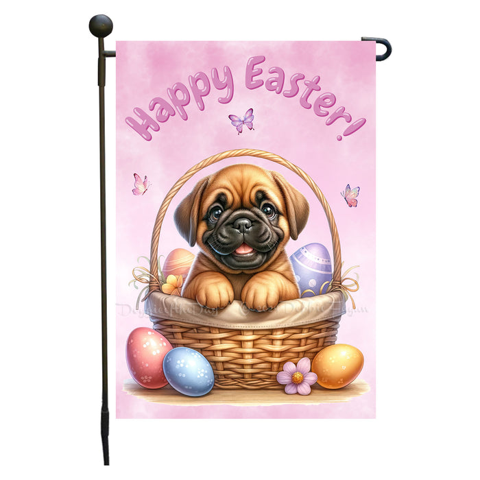 Bullmastiff Dog Easter Gift Garden Flag Puppy Eggs Spring Outdoor Lawn Décor 12x18 Inch Single Side and Double Sided
