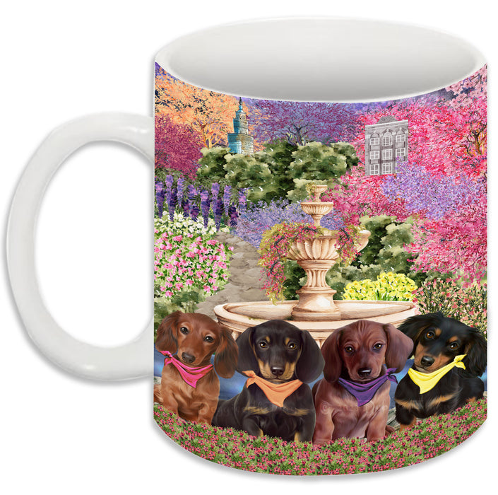 Floral Park Dachshund Dog Coffee Mug