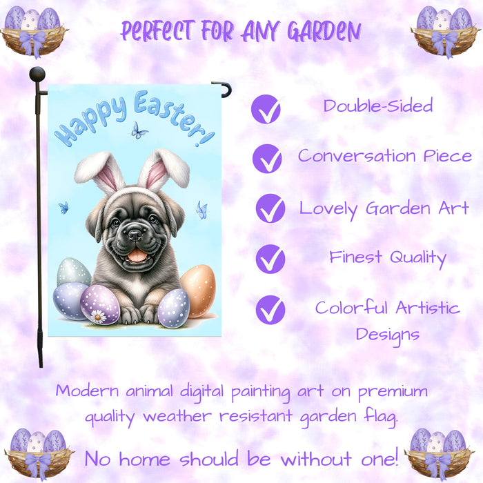 Cane Corso Dog Spring Easter Garden Flag Puppy Eggs Outdoor Yard Porch Décor 12x18 Inch Single Side and Double Sided