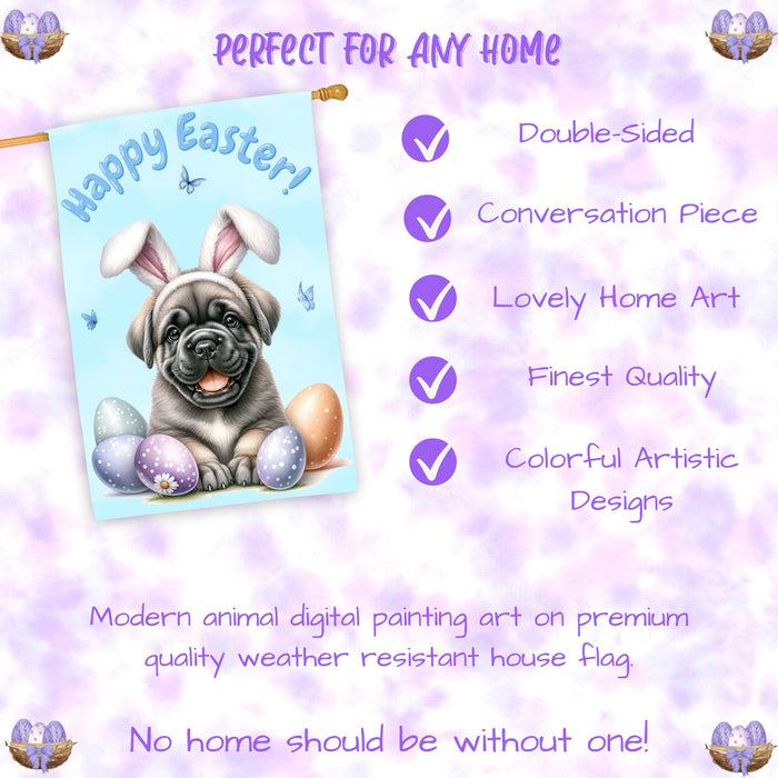 Cane Corso Dog Easter House Flag Double Sided 28x40 Spring Yard Garden Farmhouse Decor