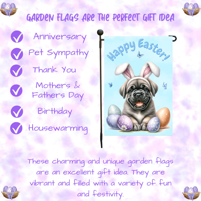 Cane Corso Dog Spring Easter Garden Flag Puppy Eggs Outdoor Yard Porch Décor 12x18 Inch Single Side and Double Sided