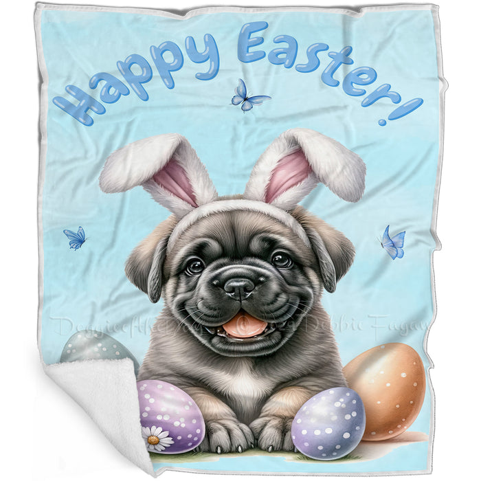 Easter Egg Hunt Cane Corso  with Bunny Ears Happy Easter Holiday Blanket, EGHNTBLNKTDG00031