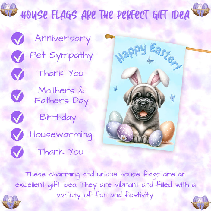 Cane Corso Dog Easter House Flag Double Sided 28x40 Spring Yard Garden Farmhouse Decor