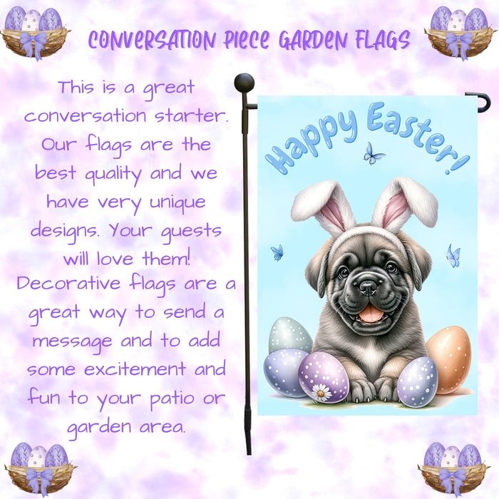 Cane Corso Dog Spring Easter Garden Flag Puppy Eggs Outdoor Yard Porch Décor 12x18 Inch Single Side and Double Sided