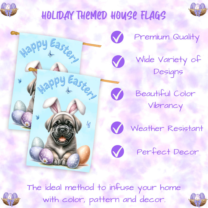 Cane Corso Dog Easter House Flag Double Sided 28x40 Spring Yard Garden Farmhouse Decor