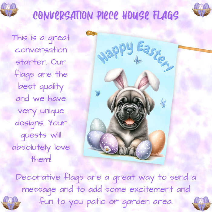 Cane Corso Dog Easter House Flag Double Sided 28x40 Spring Yard Garden Farmhouse Decor