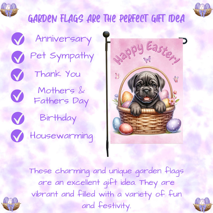 Cane Corso Dog Easter Gift Garden Flag Cute Puppy Eggs Spring Yard Outdoor Décor 12x18 Inch Single Side and Double Sided