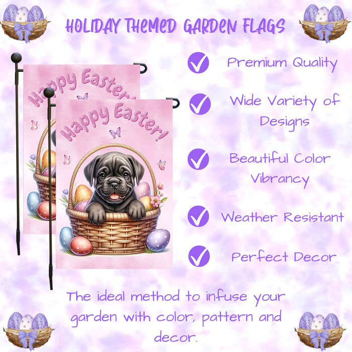 Cane Corso Dog Easter Gift Garden Flag Cute Puppy Eggs Spring Yard Outdoor Décor 12x18 Inch Single Side and Double Sided