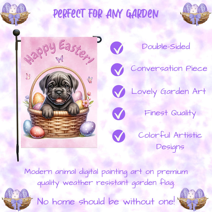 Cane Corso Dog Easter Gift Garden Flag Cute Puppy Eggs Spring Yard Outdoor Décor 12x18 Inch Single Side and Double Sided