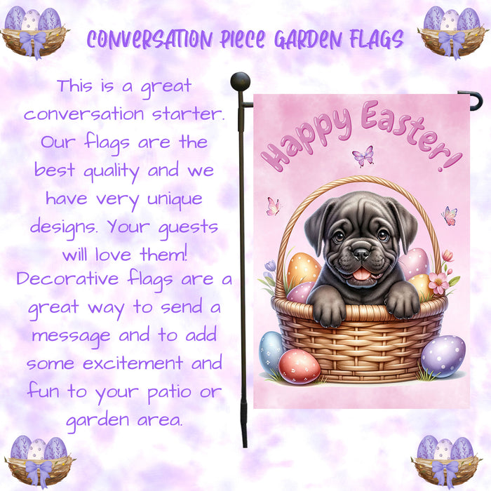 Cane Corso Dog Easter Gift Garden Flag Cute Puppy Eggs Spring Yard Outdoor Décor 12x18 Inch Single Side and Double Sided
