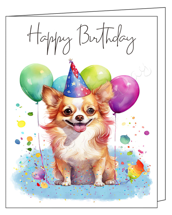 Happy Birthday Greeting Cards Chihuahua - Cute Note Cards for Dog Lovers - Blank Inside Envelope Included, GCHB00086