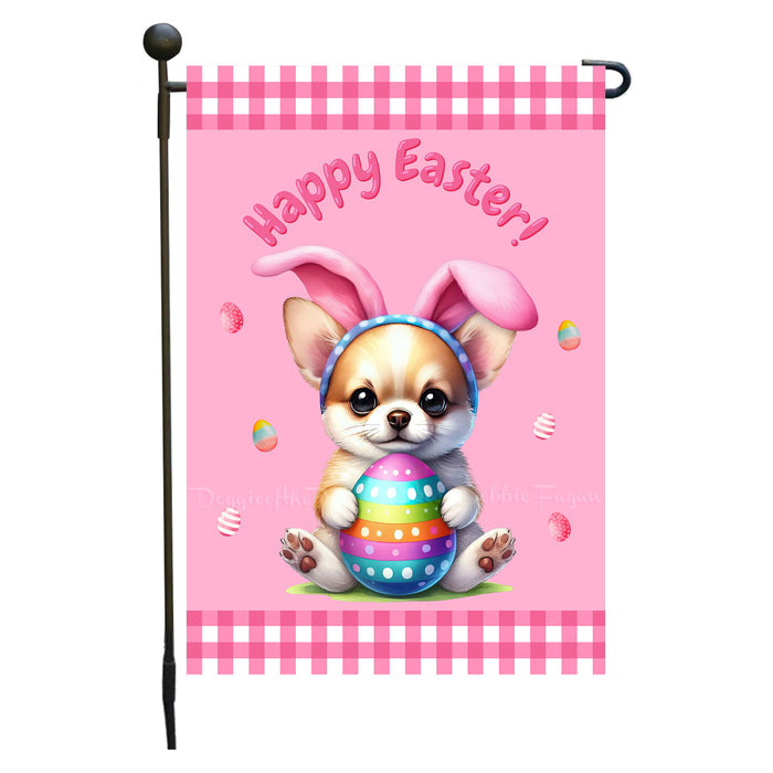 Chihuahua Easter Day Garden Flags for Outdoor Decorations - Double Sided Yard Lawn Easter Festival Decorative Gift - Holiday Dogs Flag Decor 12 1/2"w x 18"h