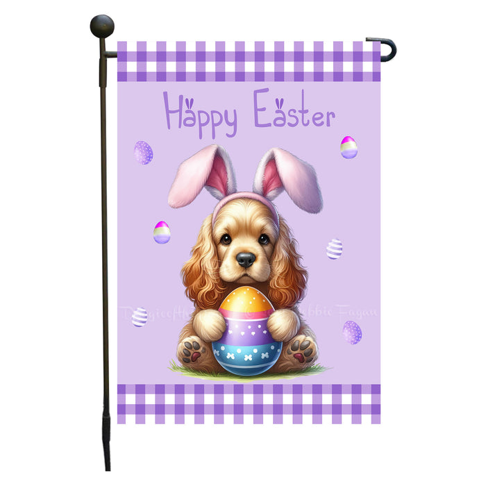 Cocker Spaniel Easter Day Garden Flags for Outdoor Decorations - Double Sided Yard Lawn Easter Festival Decorative Gift - Holiday Dogs Flag Decor 12 1/2"w x 18"h