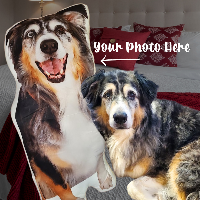 Custom Pet Photo Pillow, Personalized Cute Dog and Cat Shaped Pillow, Pet Memorial, Customized Gift for Pet Lovers