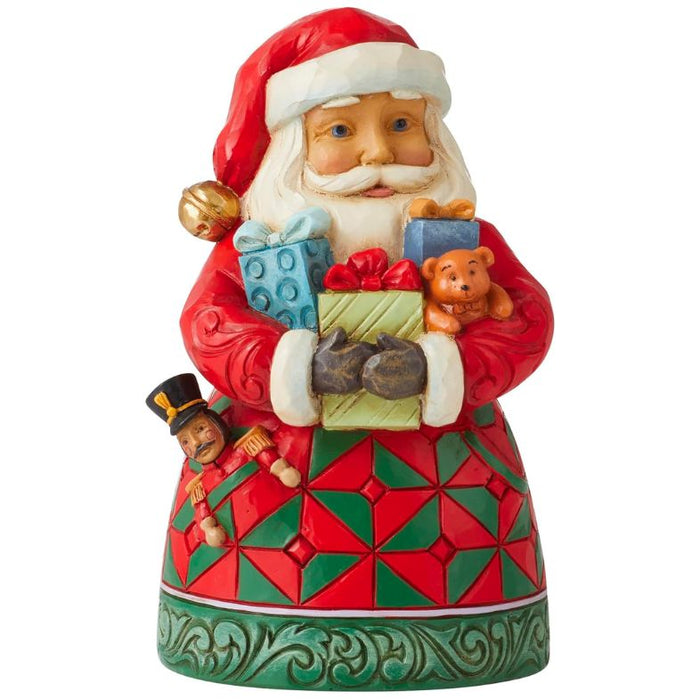 Enesco Jim Shore Heartwood Creek Santa with Gifts Pint-Sized Figurine, 5.12"