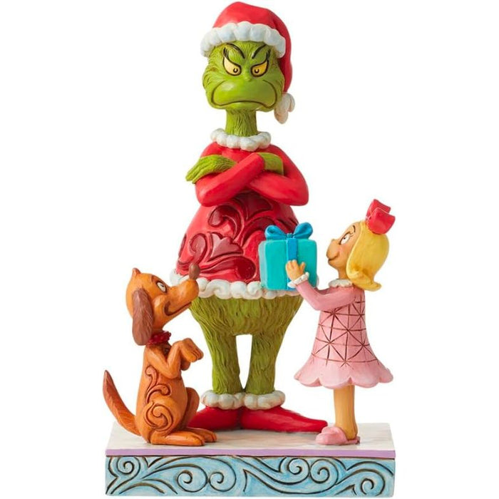 Enesco Jim Shore Dr. Seuss Max and Cindy Giving Gift to Grinch Figurine, 7.24"