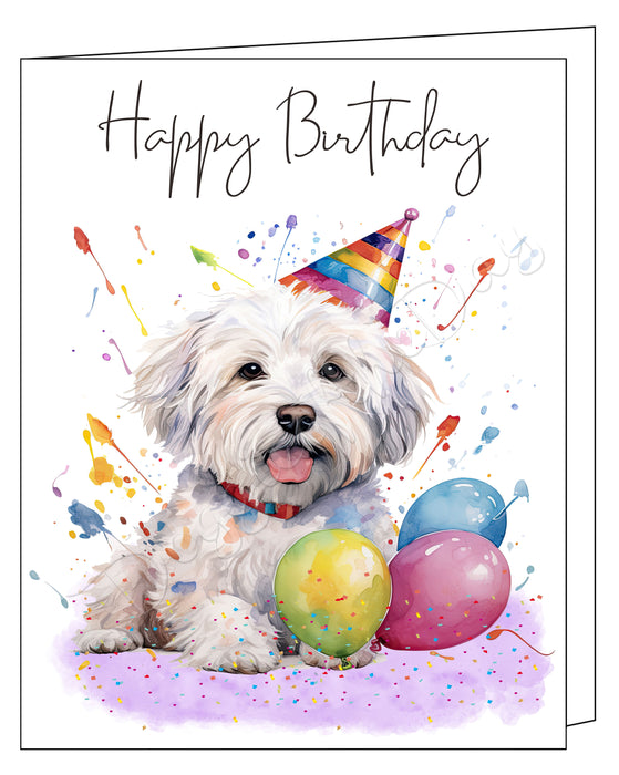 Happy Birthday Greeting Cards Coton De Tulear - Cute Note Cards for Dog Lovers - Blank Inside Envelope Included, GCHB00102