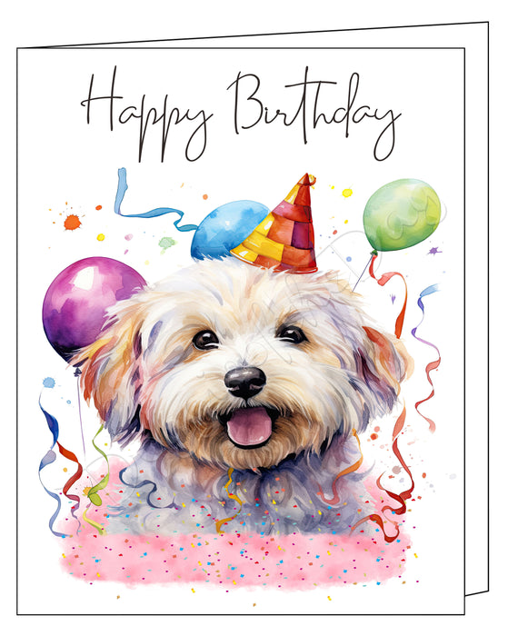 Happy Birthday Greeting Cards Coton De Tulear - Cute Note Cards for Dog Lovers - Blank Inside Envelope Included, GCHB00103