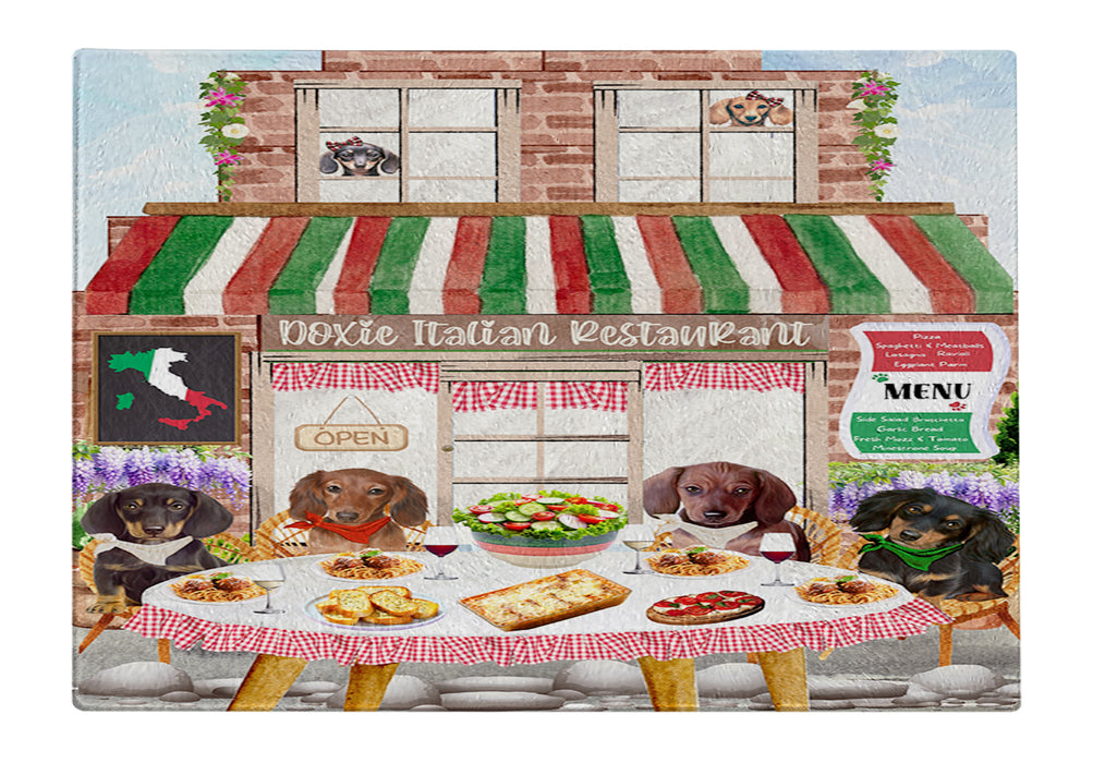 Dachshund Dog Cutting Board for Kitchen - Doxie Italian Restaurant - Scratch & Stain Resistant, Perfect for Chopping Meats, Vegetables