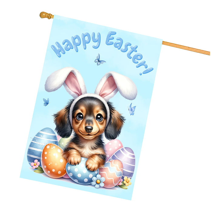 Easter Dachshund Puppy Garden Flag 28x40 Inch Double-Sided Spring Outdoor Porch Yard Decor Gift