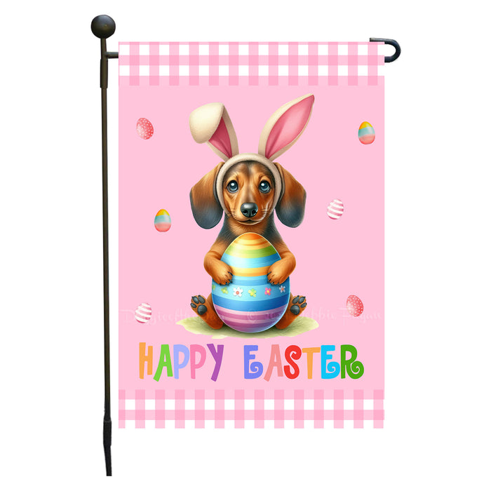 Dachshund Easter Day Garden Flags for Outdoor Decorations - Double Sided Yard Lawn Easter Festival Decorative Gift - Holiday Dogs Flag Decor 12 1/2"w x 18"h