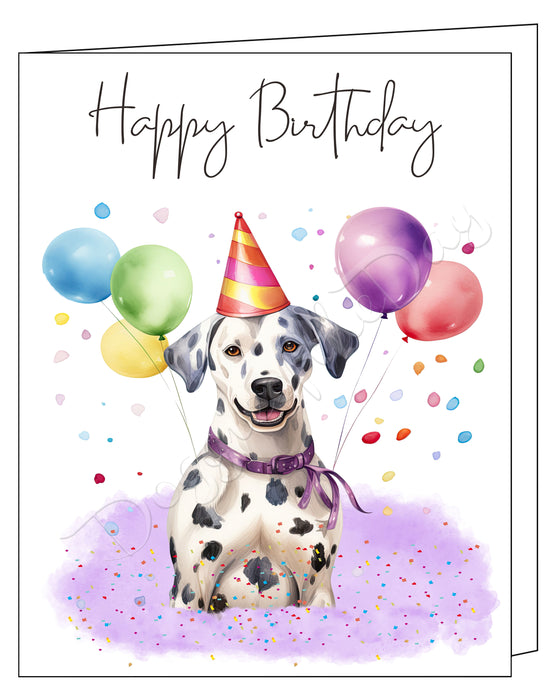 Happy Birthday Greeting Cards Dalmatian - Cute Note Cards for Dog Lovers - Blank Inside Envelope Included, GCHB00111
