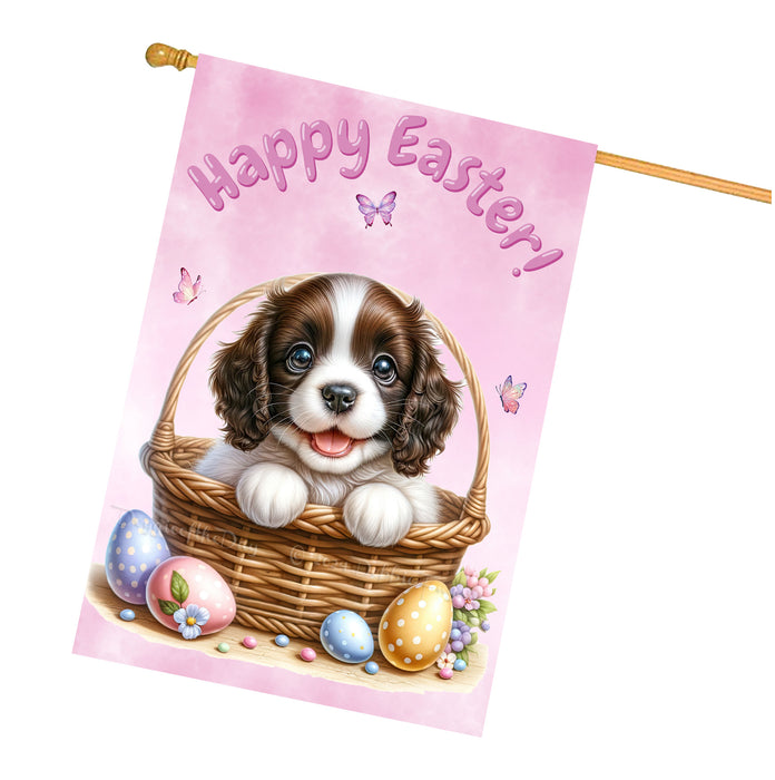 English Springer Spaniel Dog Easter House Flag 28x40 Inch Double-Sided Spring Porch Yard Outdoor Decor Gift for Dog Lovers