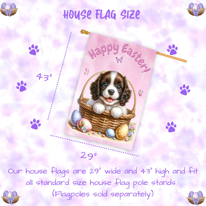English Springer Spaniel Dog Easter House Flag 28x40 Inch Double-Sided Spring Porch Yard Outdoor Decor Gift for Dog Lovers