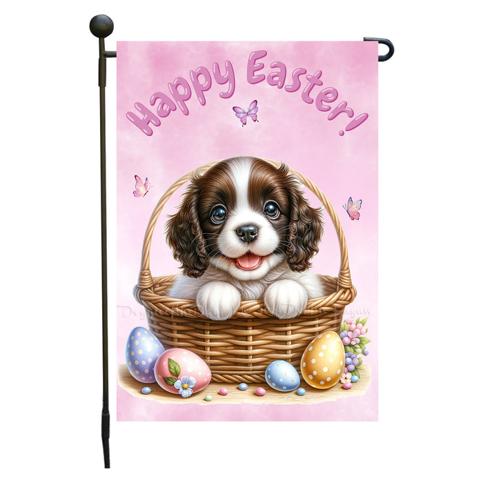 English Springer Spaniel Dog Easter Puppy Garden Flag Colorful Spring Yard Décor 12x18 Inch Single Side and Double Sided