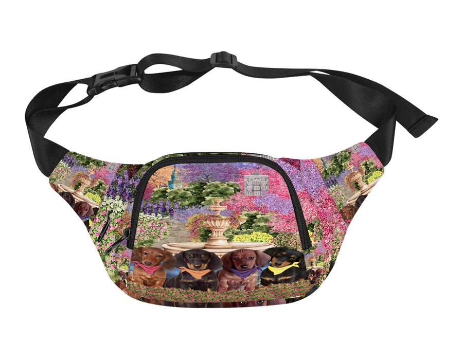 Floral Park Dachshund Dog on Fanny Pack