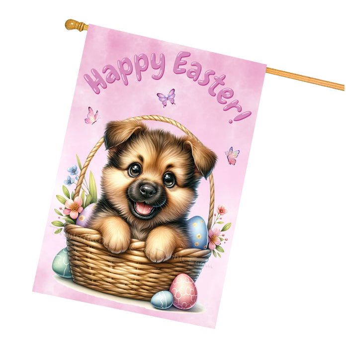 German Shepherd Spring Easter House Flag Dog Eggs Garden Yard Outdoor Decor 28x40 Inch Double-Sided