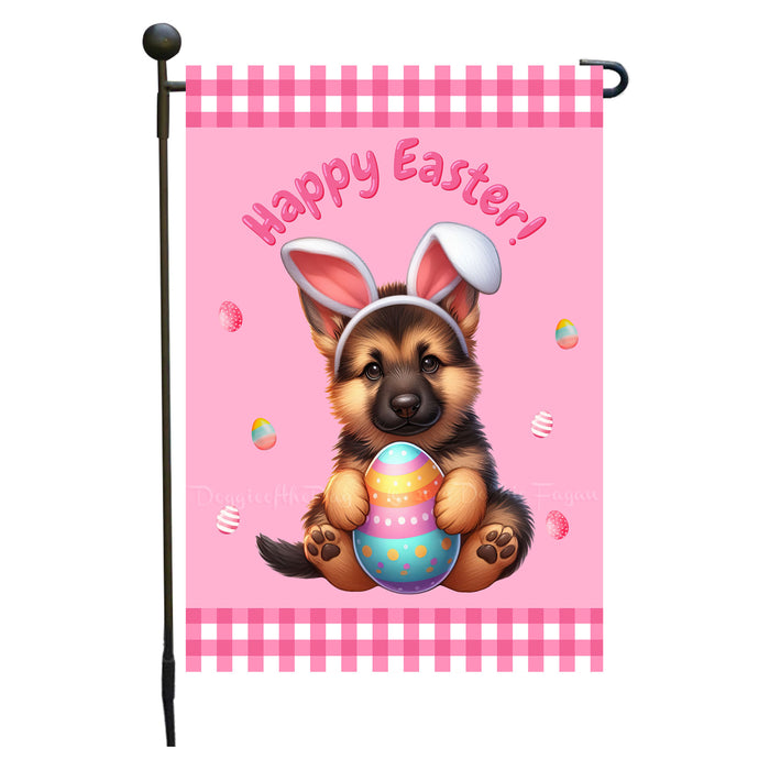 German Shepherd Easter Day Garden Flags for Outdoor Decorations - Double Sided Yard Lawn Easter Festival Decorative Gift - Holiday Dogs Flag Decor 12 1/2"w x 18"h