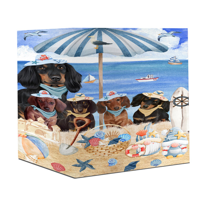 Nautical summer beach Dachshund Dogs Gift Wrapping Paper 58"x 23"