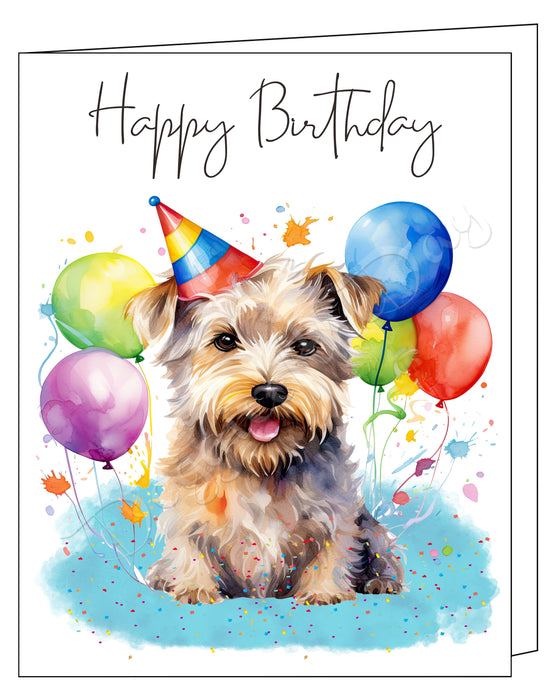 Happy Birthday Greeting Cards Glen of imaal terrier - Cute Note Cards for Dog Lovers - Blank Inside Envelope Included, GCHB00149