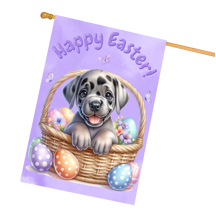 Great Dane Dog Easter House Flag Puppy Spring Garden Yard Outdoor Decoration 28x40 Inch Double-Sided