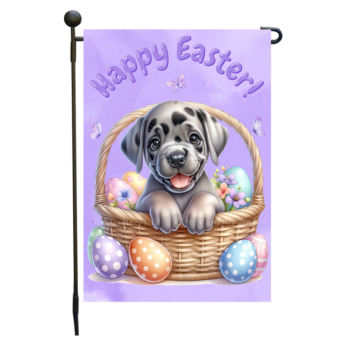 Great Dane Dog Farmhouse Easter Garden Flag Puppy Eggs Porch Yard Outdoor Décor 12x18 Inch Single Side and Double Sided