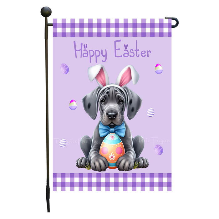 Great Dane Dog Easter Day Garden Flags for Outdoor Decorations - Double Sided Yard Lawn Easter Festival Decorative Gift - Holiday Dogs Flag Decor 12 1/2"w x 18"h