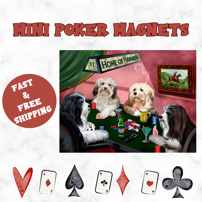 Home of Havanese 4 Dogs Playing Poker Magnet