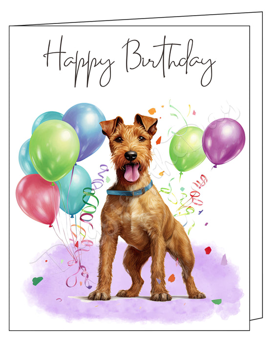 Happy Birthday Greeting Cards Irish Terrier - Cute Note Cards for Dog Lovers - Blank Inside Envelope Included, GCHB00176