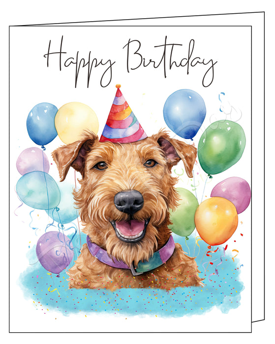 Happy Birthday Greeting Cards Irish Terrier - Cute Note Cards for Dog Lovers - Blank Inside Envelope Included, GCHB00178