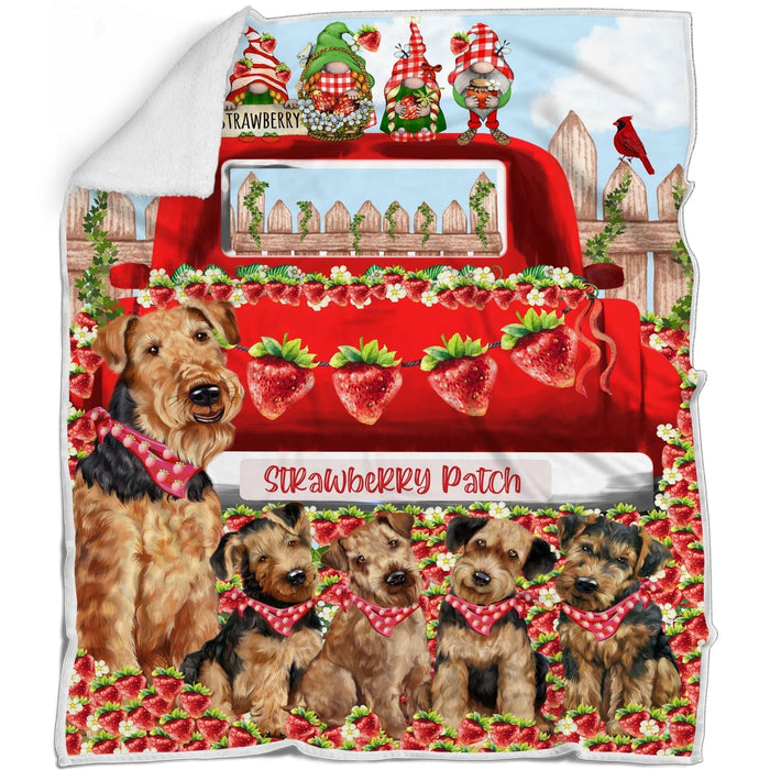 Airedale Terrier Blanket: Explore a Variety of Designs, Custom, Personalized Bed Blankets, Cozy Woven, Fleece and Sherpa, Gift for Dog and Pet Lovers